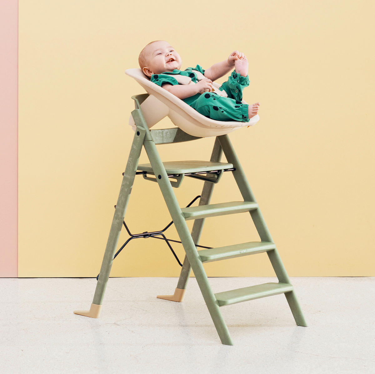 STOLČEK ZA HRANJENJE  KAOS Klapp High Chair    45,5/60/81 cm       zelena  - zelena, Basics, umetna masa (45,5/60/81cm)