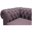 CHESTERFIELD-SOFA Webstoff Mauve  - Wengefarben/Mauve, LIFESTYLE, Holz/Textil (206/76,5/96cm) - Landscape