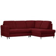 ECKSOFA in Chenille Rot  - Rot/Schwarz, MODERN, Holz/Textil (241/184cm) - Carryhome