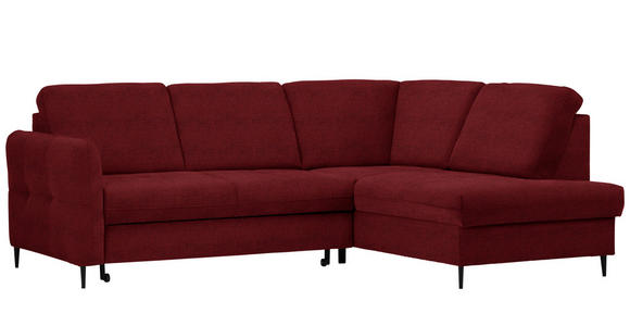 ECKSOFA in Chenille Rot  - Rot/Schwarz, MODERN, Holz/Textil (241/184cm) - Carryhome