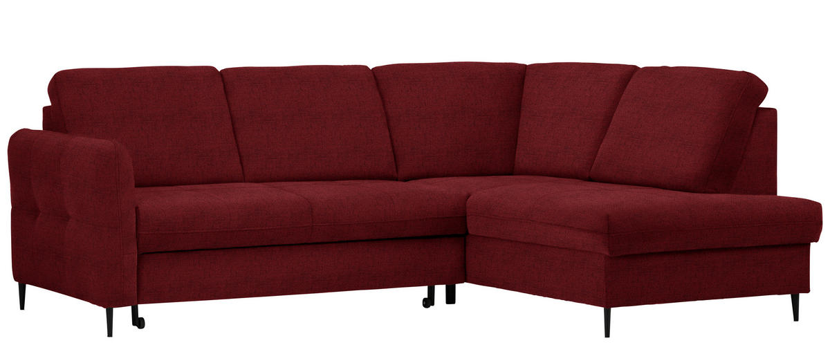 ECKSOFA in Chenille Rot  - Rot/Schwarz, Modern, Holz/Textil (241/184cm) - Carryhome