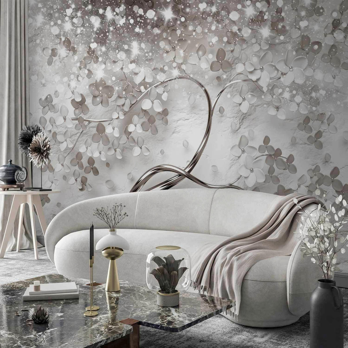 FOTOTAPETE  - Champagner/Weiß, LIFESTYLE, Textil (100/70cm) - artgeist