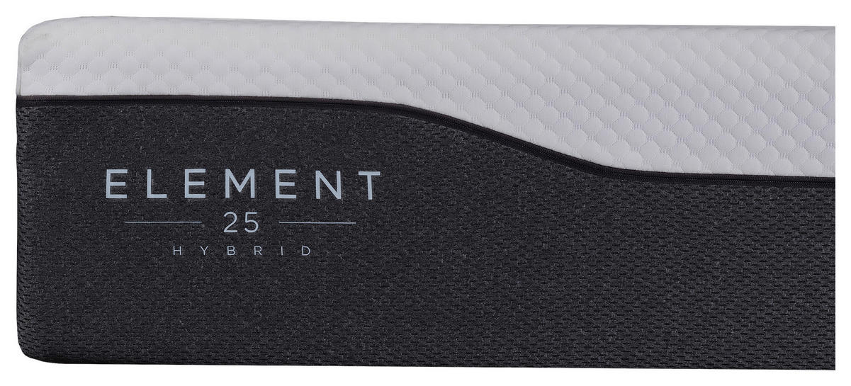 TASCHENFEDERKERNMATRATZE 200/200 cm, Höhe ca.: 25 cm, H3 = fest,  - Schwarz/Weiß, Basics, Textil (200/200cm) - Chameo