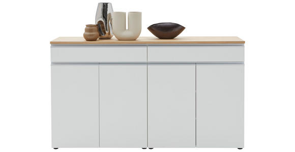 SIDEBOARD 180/102/41 cm in Weiß - Eichefarben/Silberfarben, Design, Holz/Holzwerkstoff (180/102/41cm) - Dieter Knoll