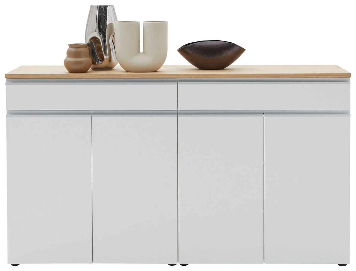 SIDEBOARD 180/102/41 cm  in Weiss, Eichefarben  - Weiss/Eichefarben, Design, Holz/Holzwerkstoff (180/102/41cm) - Dieter Knoll