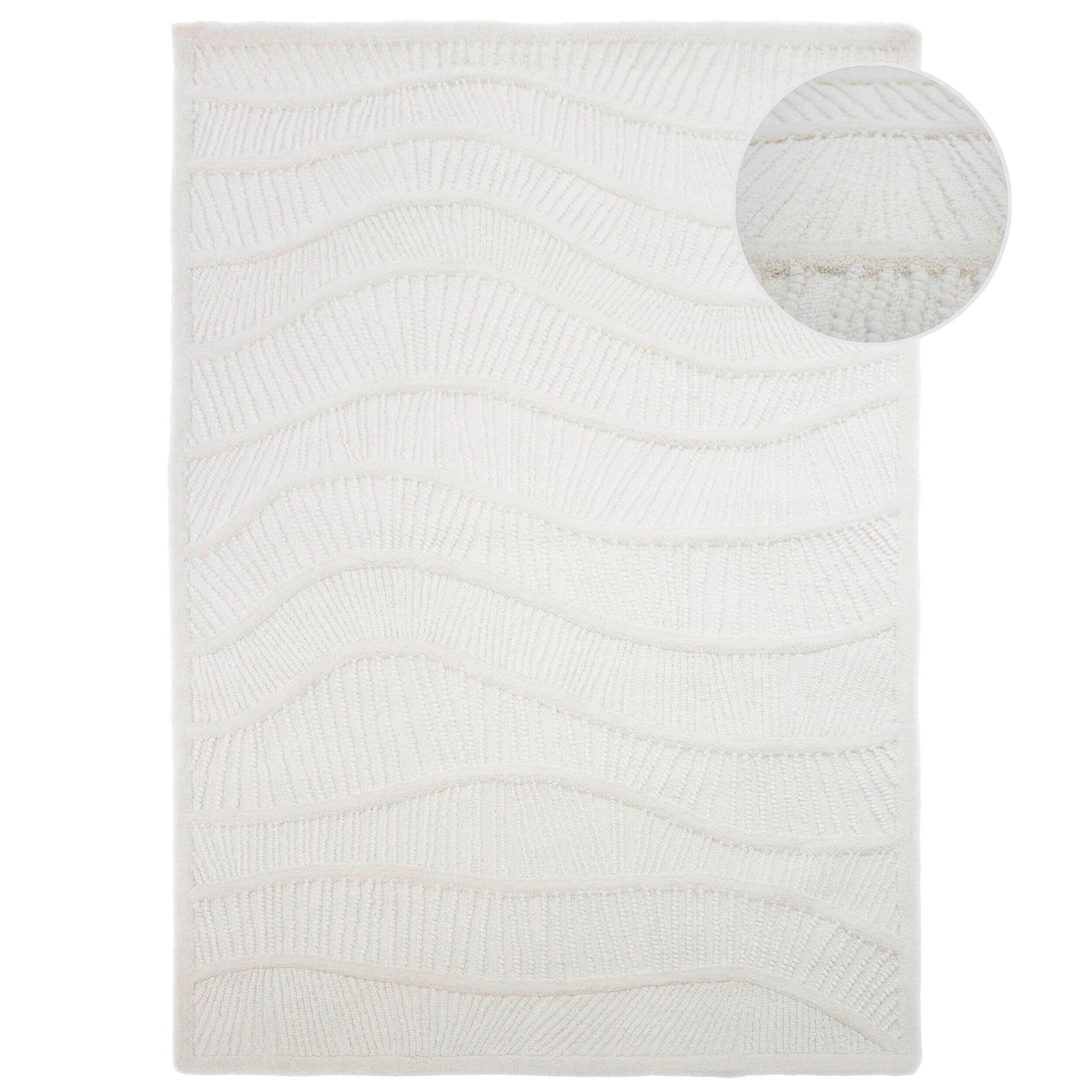 Flair Rugs VLNĚNÝ KOBEREC, 140/200 cm bílá