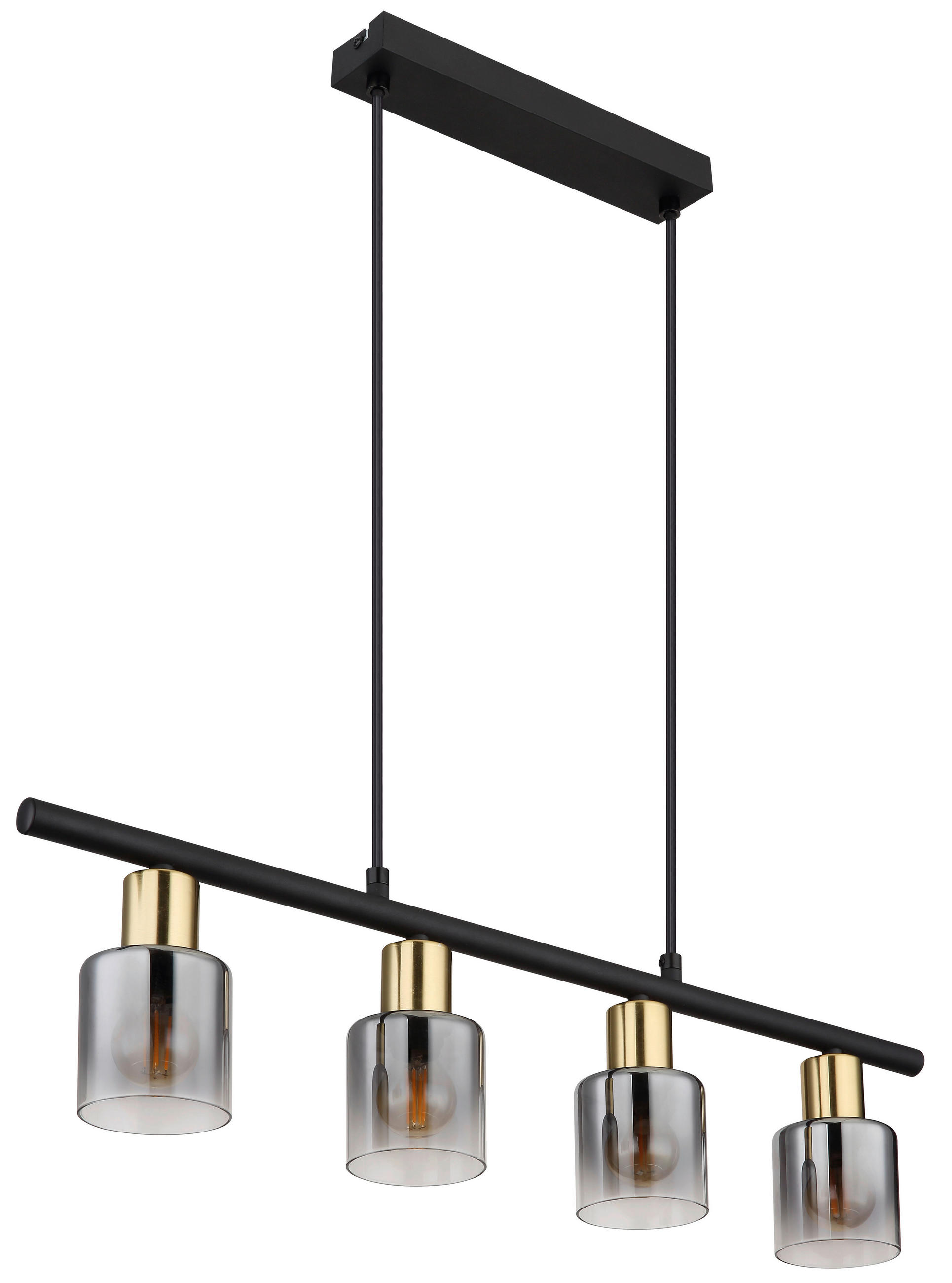 FÜGGŐLÁMPA 65/8/120 cm  - fekete/aranyszínű, Design, Üveg/fém (65/8/120cm) - Globo