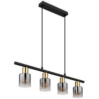 HÄNGLAMPA 65/8/120 cm  - klar/svart, Design, metall/glas (65/8/120cm) - Globo