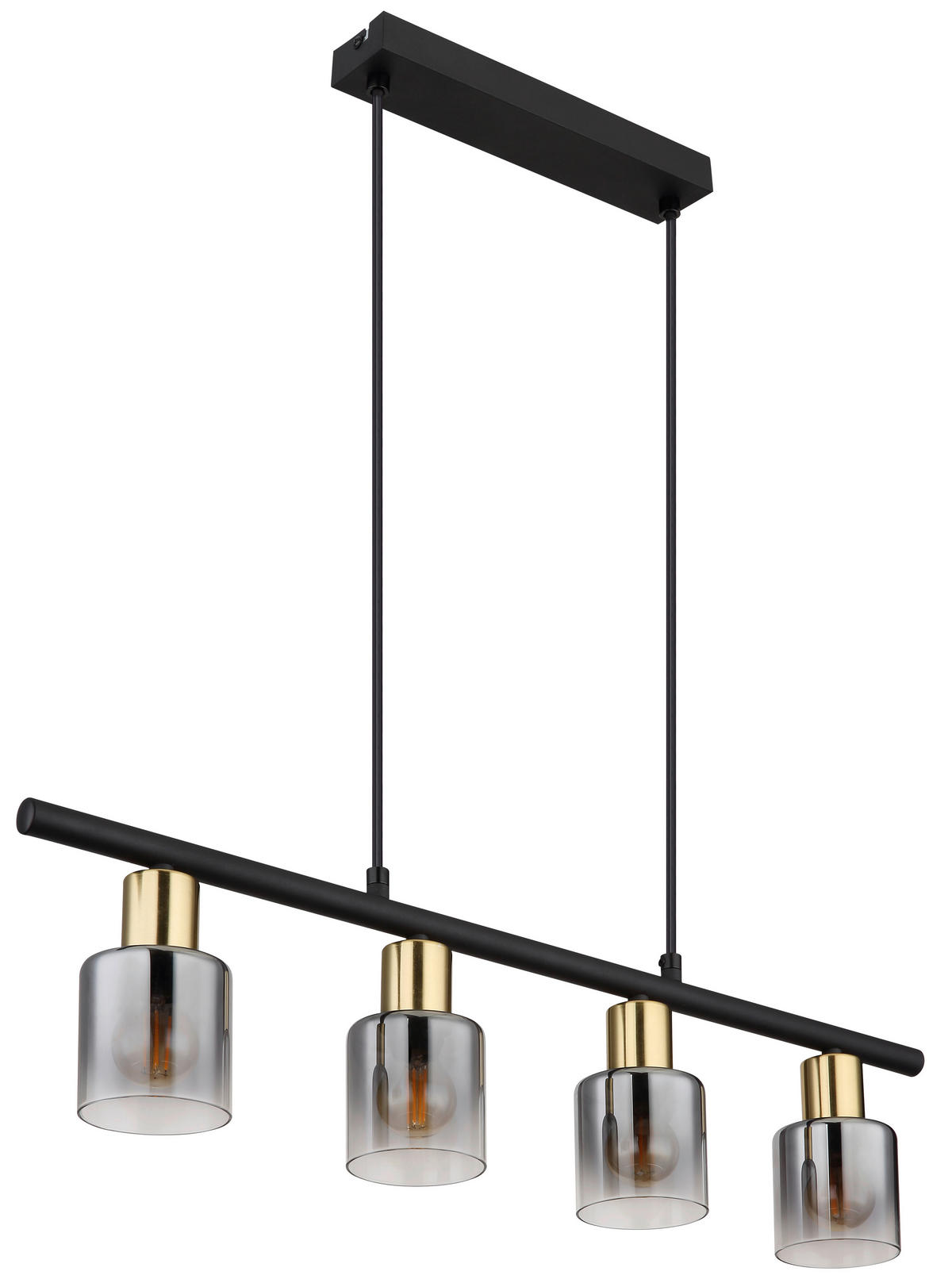 HÄNGLAMPA 65/8/120 cm  - klar/svart, Design, metall/glas (65/8/120cm) - Globo