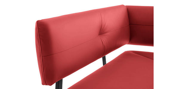ECKBANK 150/190 cm in Rot - Rot/Schwarz, MODERN, Textil/Metall (150/190cm) - Cantus