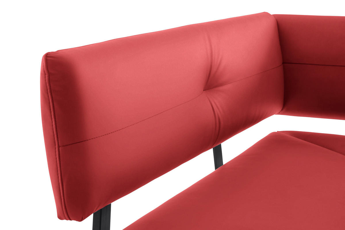 ECKBANK 150/190 cm  in Rot  - Rot/Schwarz, MODERN, Textil/Metall (150/190cm) - Cantus