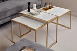 COUCHTISCHSET Weiß, Goldfarben 120/70/52 cm  - Goldfarben/Weiß, KONVENTIONELL, Metall (120/70/52cm) - Livetastic