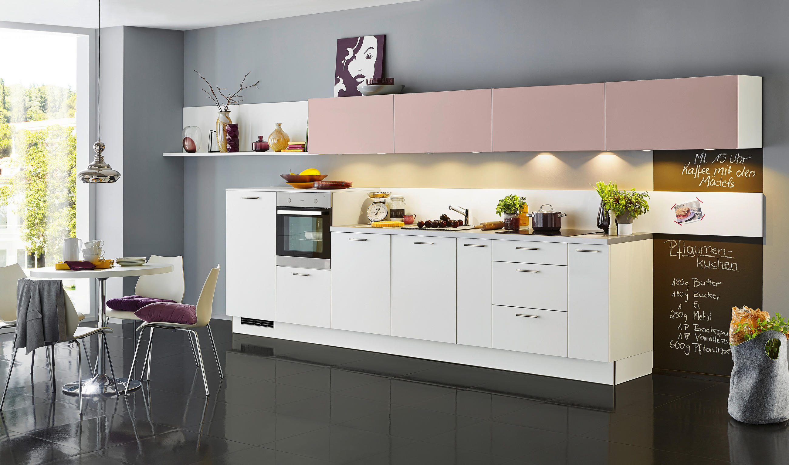 EINBAUKÜCHE MANHATTAN UNI  - Rosa/Weiß, Design, Holzwerkstoff/Kunststoff - Nolte Küchen