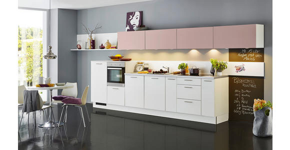 EINBAUKÜCHE - Rosa/Weiß, Design, Holzwerkstoff/Kunststoff - Dieter Knoll