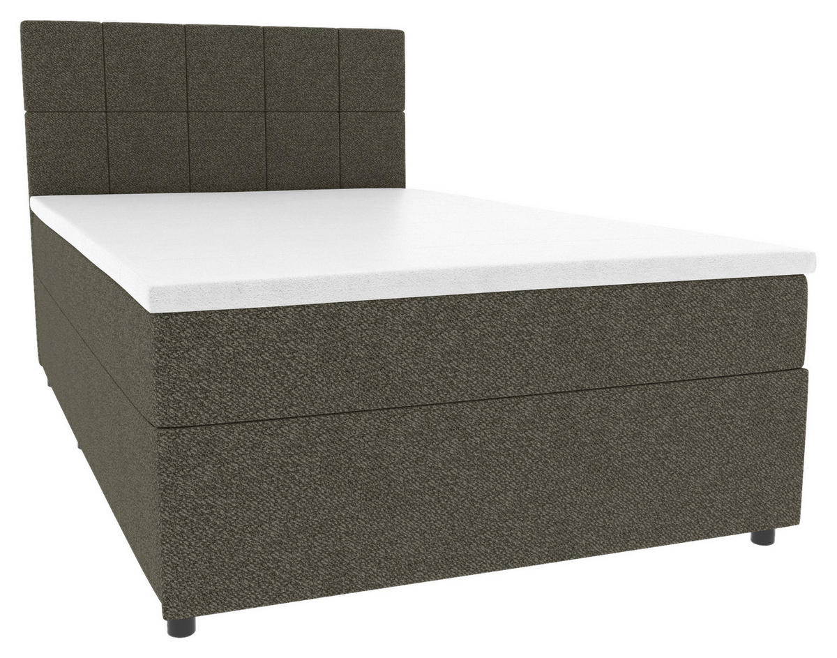 BOXBETT 120/200 cm,  in Anthrazit, Matratze, Topper, Bettschublade, H3 = fest  - Anthrazit/Schwarz, KONVENTIONELL, Kunststoff/Textil (120/200cm) - Boxxx