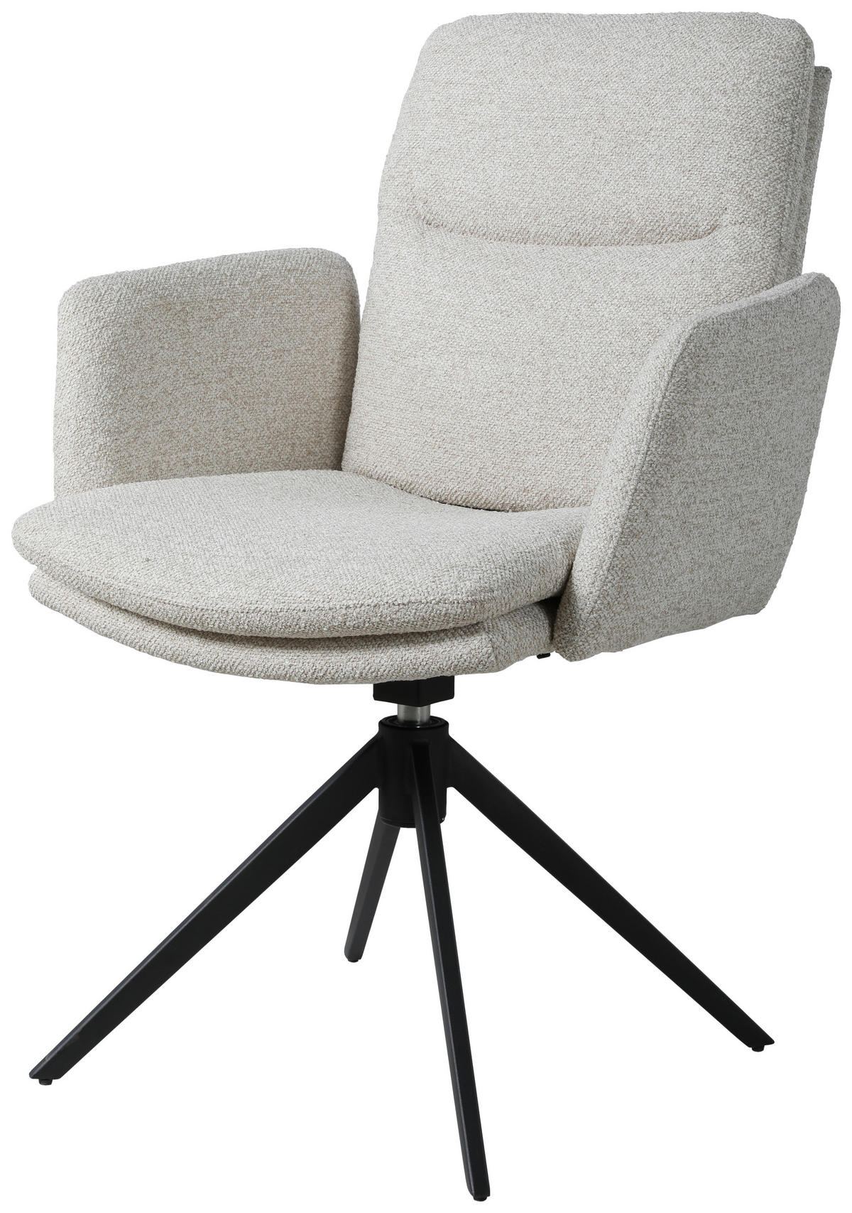 NASLANJAČ, kovina, tekstil bež  - črna/bež, Design, kovina/tekstil (62/88/64cm) - Novel