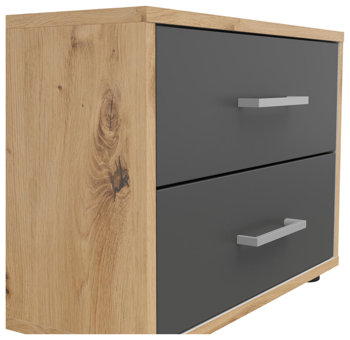 NACHTSCHRANK  - Anthrazit/Silberfarben, Basics, Holzwerkstoff/Kunststoff (50/38/35cm)