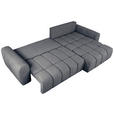 ECKSOFA Dunkelgrau Velours  - Dunkelgrau/Schwarz, KONVENTIONELL, Kunststoff/Textil (298/168cm) - Carryhome