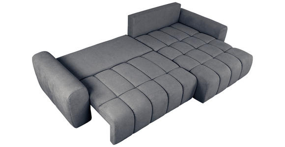ECKSOFA Dunkelgrau Velours  - Dunkelgrau/Schwarz, KONVENTIONELL, Kunststoff/Textil (298/168cm) - Carryhome