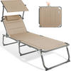 GARTENLIEGE 70/36/200 cm  - Anthrazit/Beige, Basics, Textil/Metall (70/36/200cm) - Modante