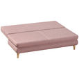 SCHLAFSOFA Flachgewebe Rosa  - Eichefarben/Dunkelrosa, Design, Holz/Textil (200/91/92cm) - Novel