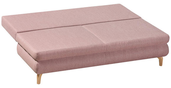 SCHLAFSOFA in Flachgewebe Rosa - Eichefarben/Dunkelrosa, Design, Holz/Textil (200/91/92cm) - Novel