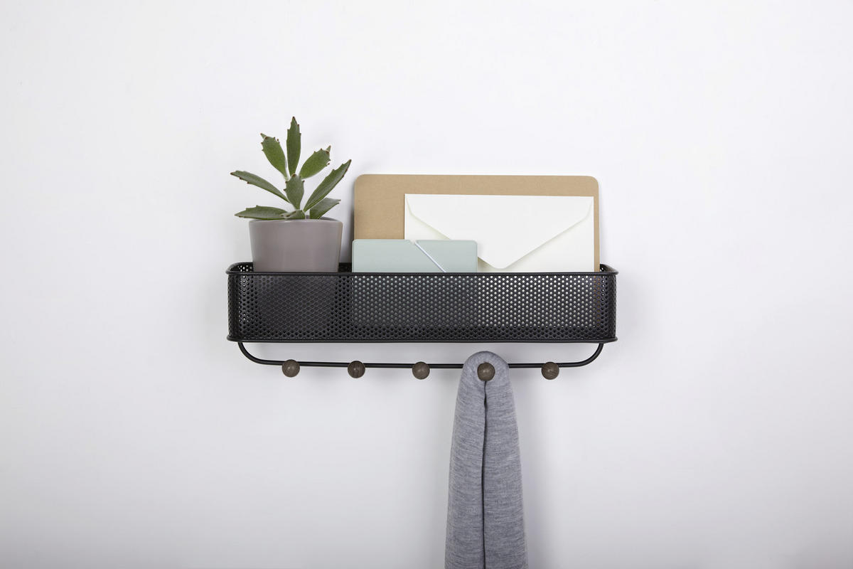 VISEČI ORGANIZATOR         9/9/32 cm            - črna/rjava, Basics, kovina (9/9/32cm) - Umbra