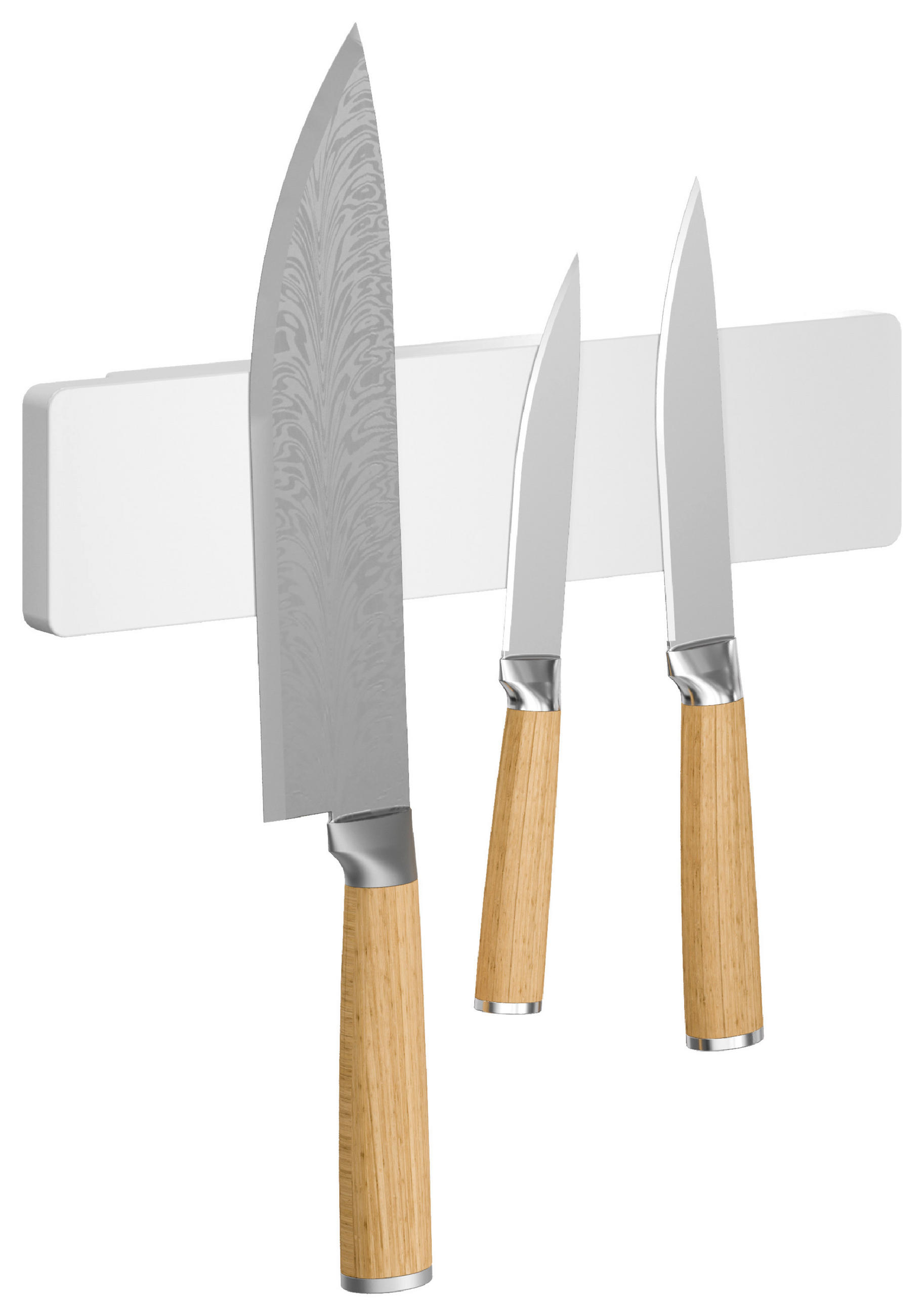 MESSERLEISTE  - Weiß, Basics, Kunststoff/Metall (26,5/6,5/2,5cm) - Tesa