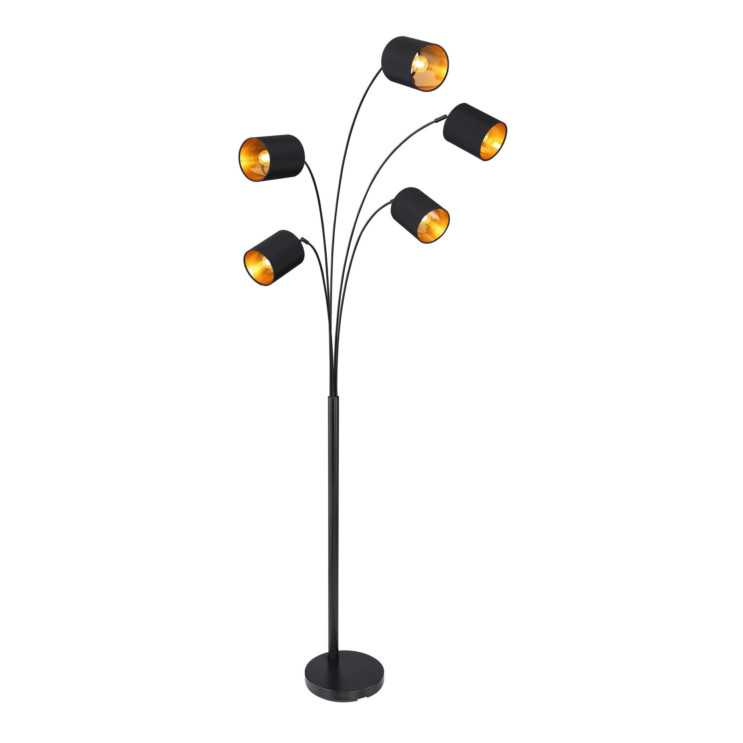 Stehlampe Koralia Schwarz/goldfarben M. Schalter