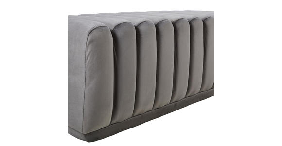 SITZBANK 113/42/48 cm Samt Grau - Schwarz/Grau, MODERN, Textil (113/42/48cm) - Novel