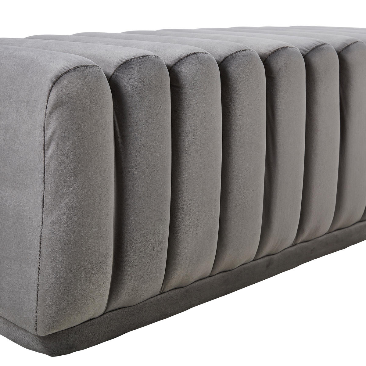 SITZBANK 113/42/48 cm Samt Grau  - Schwarz/Grau, MODERN, Textil (113/42/48cm) - Novel