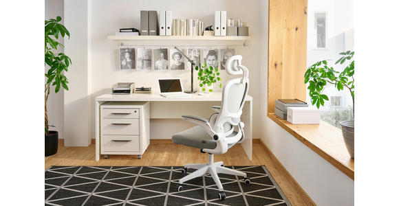 SCHREIBTISCH 180/69/75 cm Weiß Hochglanz  - Weiß Hochglanz, Design, Holzwerkstoff (180/69/75cm) - Carryhome