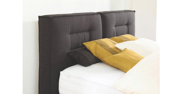 BOXSPRINGBETT 180/200 cm in Schwarz - Alufarben/Schwarz, KONVENTIONELL, Textil/Metall (180/200cm) - Dieter Knoll