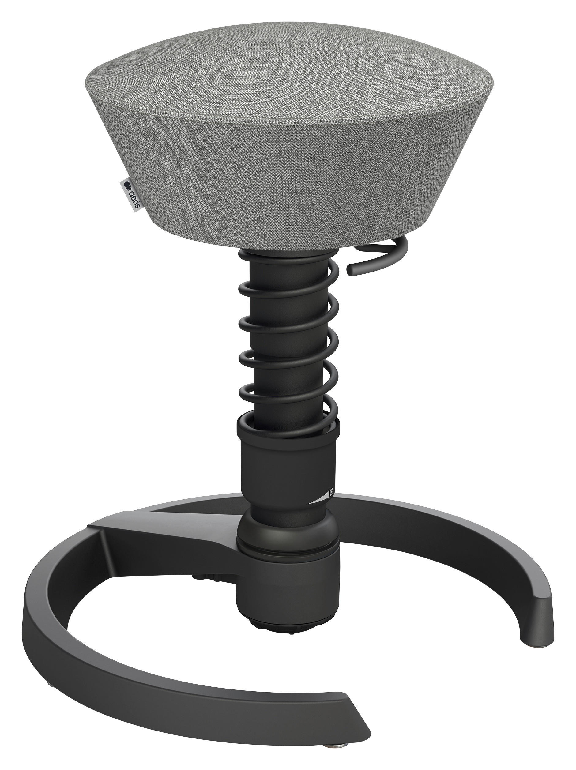 BÜROHOCKER Wollmischung mel. Schwarz, Hellgrau  - Hellgrau/Schwarz, Basics, Textil/Metall (55/45,66/55cm) - Aeris