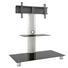 TV-RACK Schwarz, Silberfarben - Silberfarben/Schwarz, KONVENTIONELL, Glas/Metall (95/72/40cm) TV-RACK Schwarz, Silberfarben - Silberfarben/Schwarz, KONVENTIONELL, Glas/Metall (95/72/40cm)