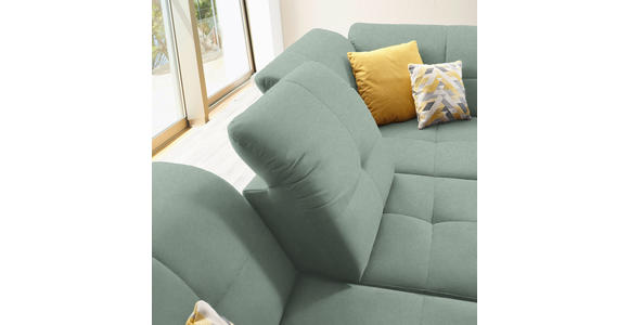 ECKSOFA in Chenille Mintgrün 310/240 cm - Schwarz/Mintgrün, Design, Textil/Metall (310/240cm) - Xora