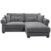 ECKSOFA Anthrazit Cord  - Anthrazit/Schwarz, Basics, Kunststoff/Textil (255/92/185cm) - MID.YOU