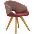ARMLEHNSTUHL  in Webstoff, Flachgewebe  - Eichefarben/Bordeaux, Design, Holz/Textil (58/83/59cm) - Linea Natura