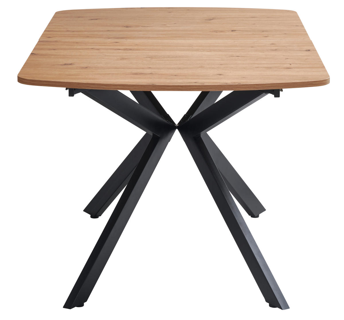 ESSTISCH in Metall, Holzwerkstoff 160-200/90/75 cm  - Schwarz/Eiche Artisan, KONVENTIONELL, Holzwerkstoff/Metall (160-200/90/75cm) - MID.YOU