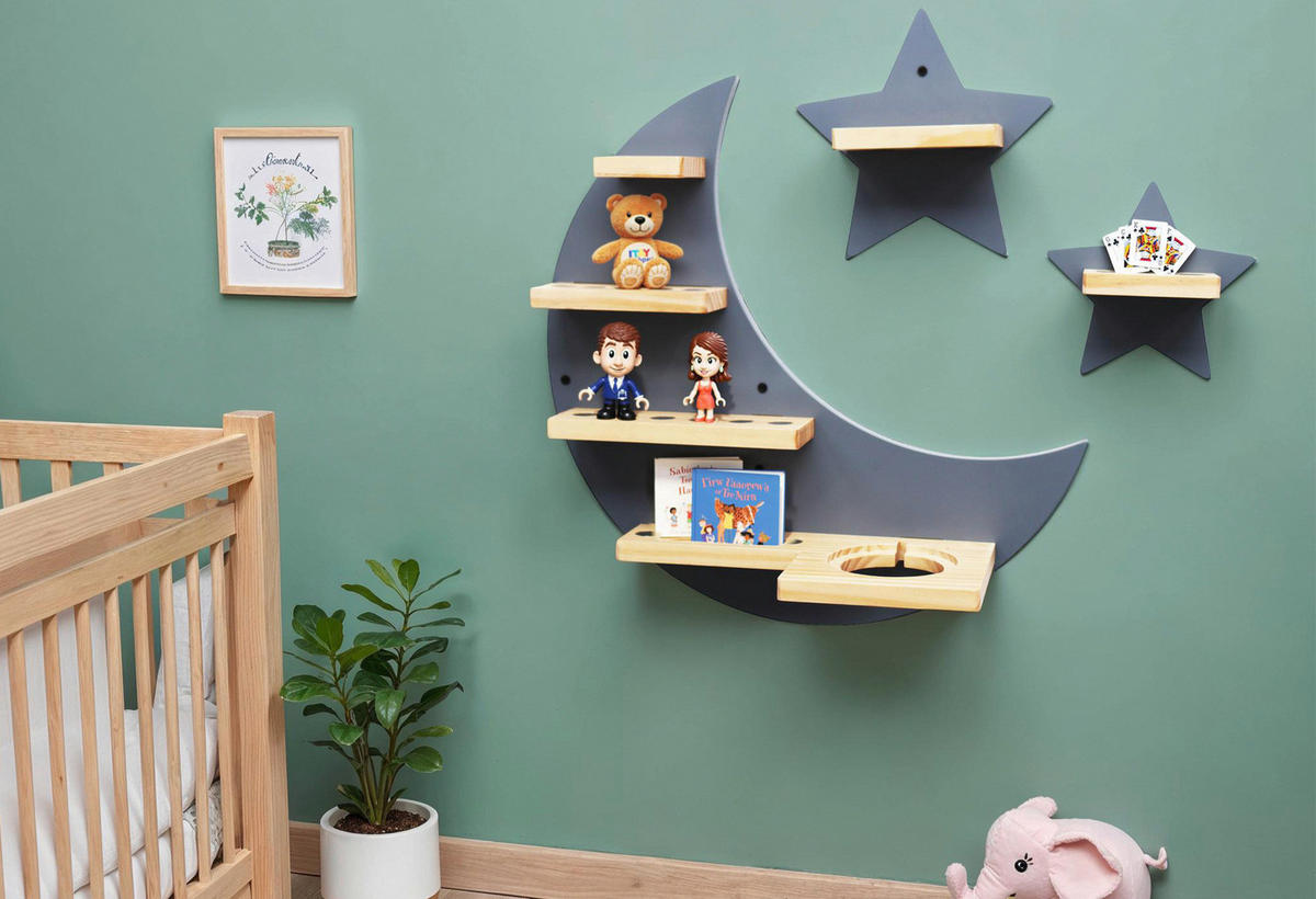 WANDREGAL Kiefer vollmassiv Grau, Naturfarben  - Naturfarben/Grau, MODERN, Holz/Holzwerkstoff - Ben'n'jen