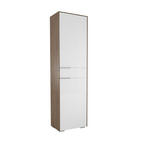 GARDEROBENSCHRANK 55,8/199,1/37,3 cm  - Chromfarben/Walnussfarben, Design, Glas/Holzwerkstoff (55,8/199,1/37,3cm) - Voleo