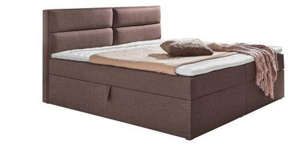 BOXSPRINGBETT 180/200 cm  in Braun  - Braun, MODERN, Holzwerkstoff/Textil (180/200cm) - MID.YOU