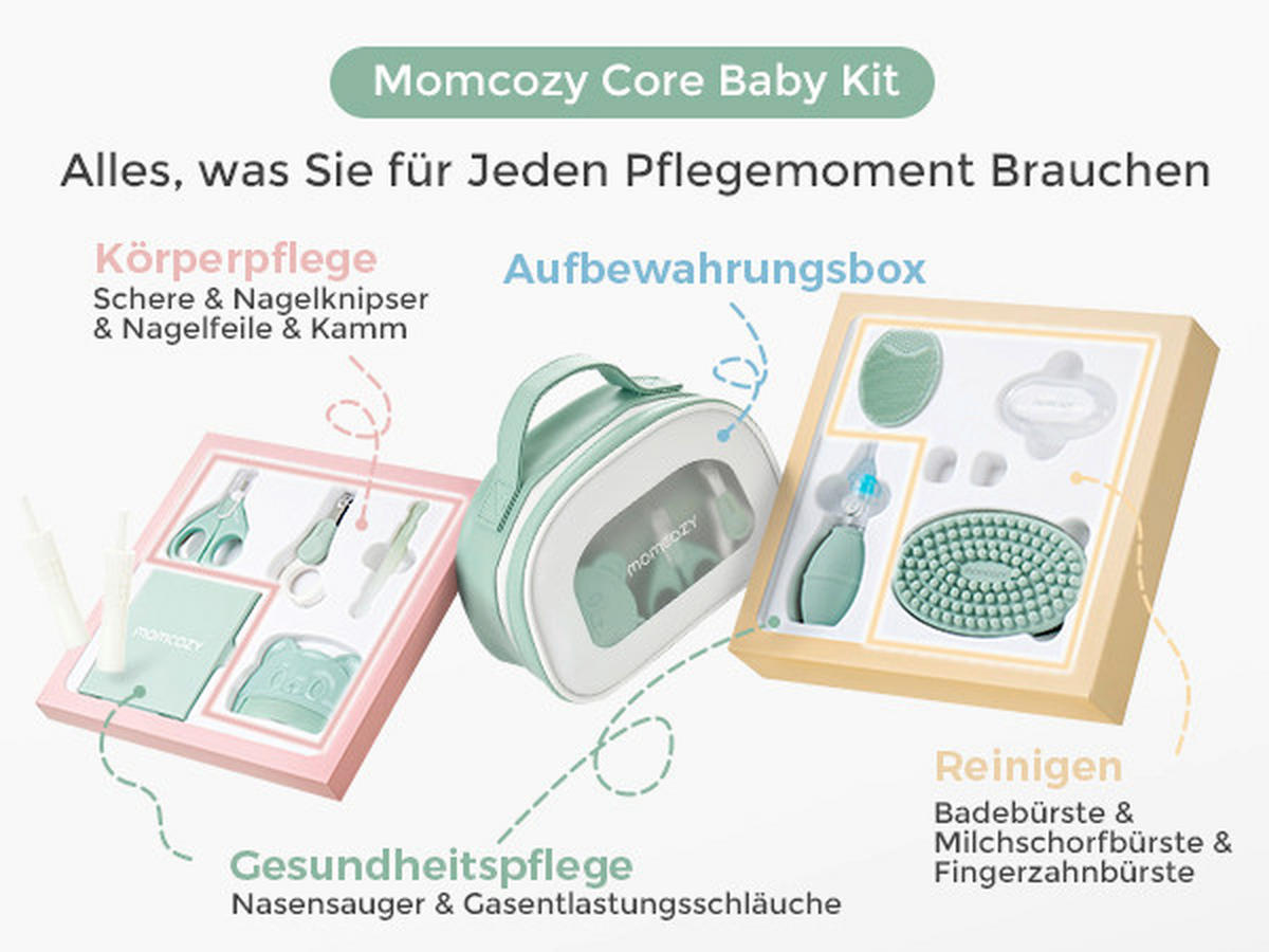 NASEN-NÄGEL- OHRENREINIGER  9-teilig Babypflege  - Weiß, Basics, Kunststoff (23,1/12,2/23,7cm) - Momcozy