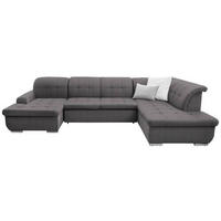 SOFFA i flatväv mörkgrå  - mörkgrå/silver, Design, metall/textil (145/347/208cm) - Livetastic