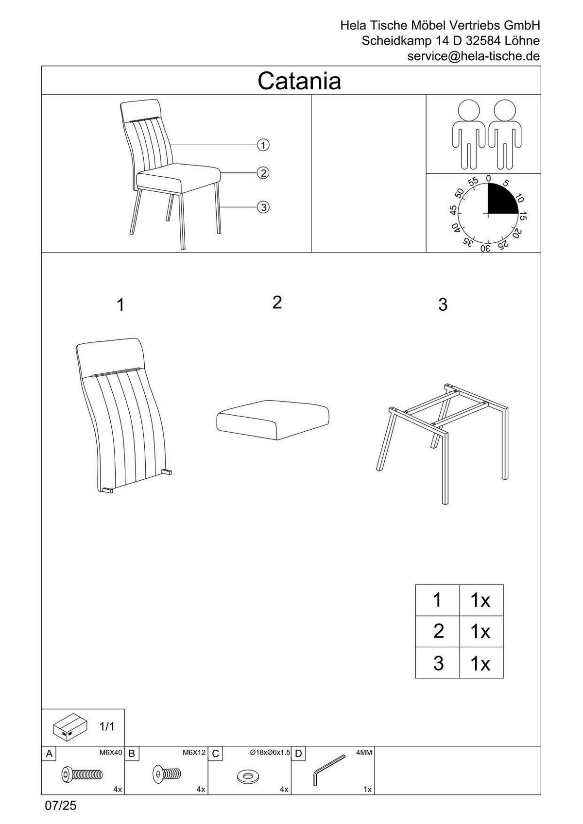 STUHL-SET 4 Stück  in Stahl Mikrofaser  - Anthrazit/Schwarz, MODERN, Textil/Metall (44/96/62cm) - MID.YOU