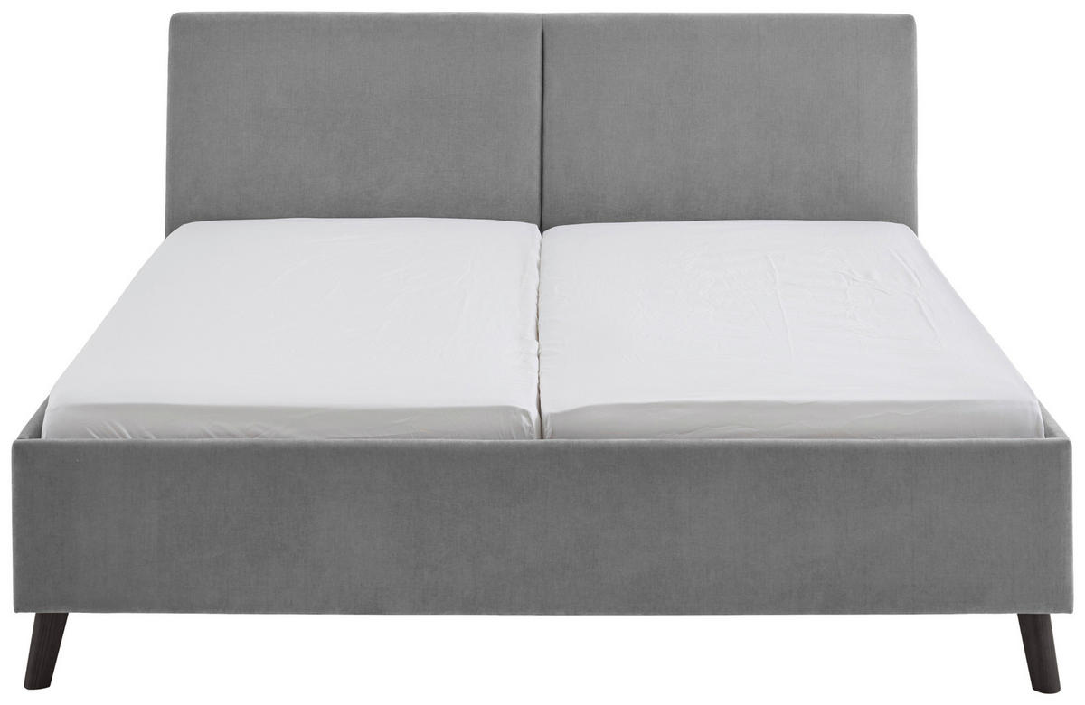POLSTERBETT 180/200 cm  in Grau  - Schwarz/Grau, Basics, Holz/Textil (180/200cm) - Boxxx