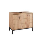 WASCHBECKENUNTERSCHRANK 70/60/40 cm  - Wildeiche/Schwarz, Basics, Holz/Metall (70/60/40cm) - Linea Natura