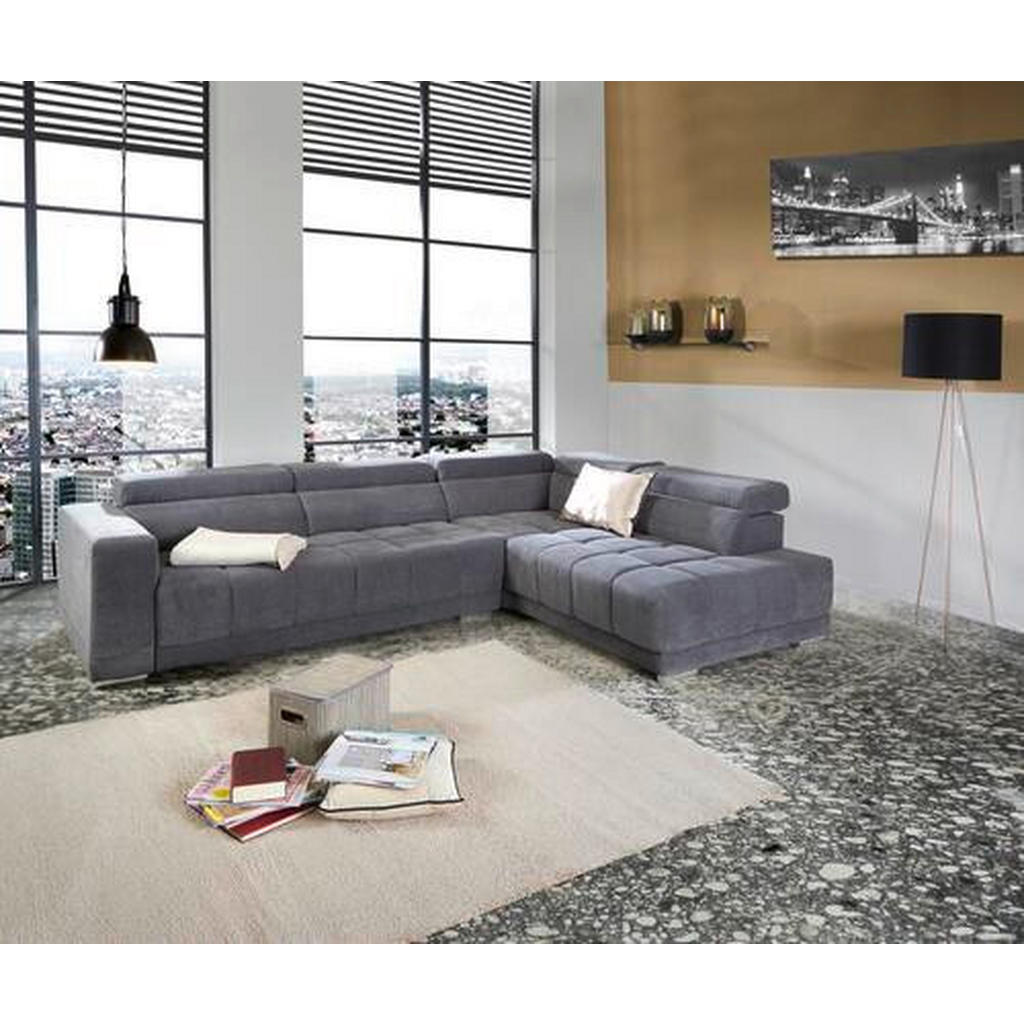 Thumbnail - Livetastic Ecksofa, Grau, Holz, Metall, Textil, Eukalyptusholz, Sperrholz, 4-Sitzer, Ottomane rechts, L-Form, 299x212 cm...