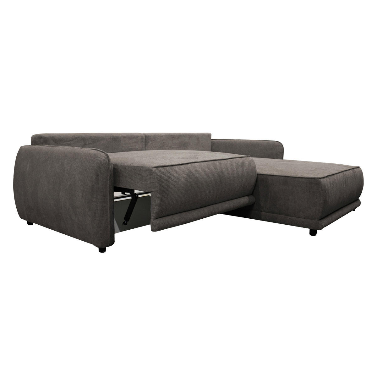 ECKSOFA  FRESH Dunkelgrau Struktur  - Dunkelgrau/Beige, Design, Kunststoff/Textil (264/195cm) - MID.YOU