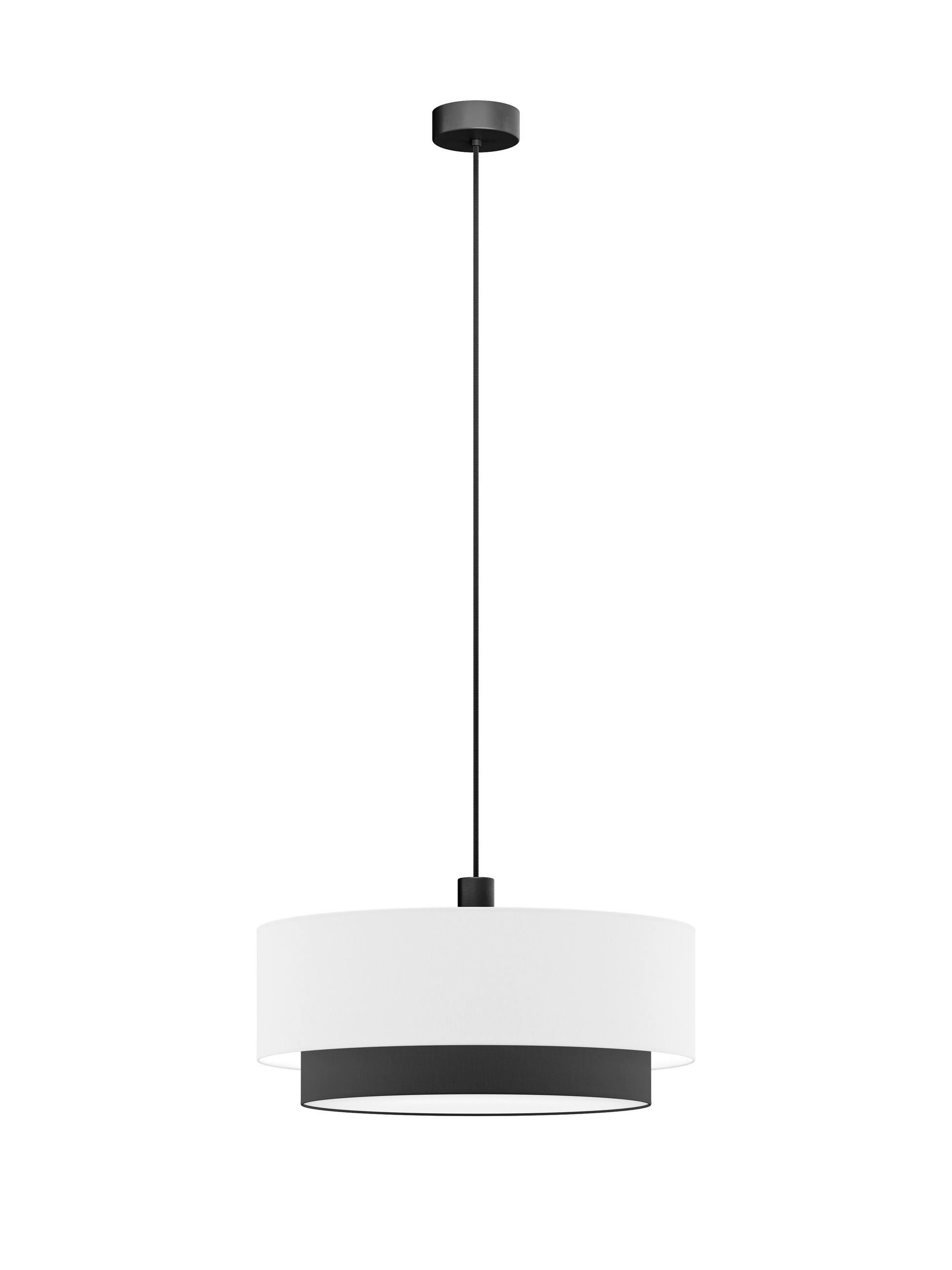 FÜGGŐLÁMPA 50/40/130 cm  - fekete/fehér, Basics, műanyag/textil (50/40/130cm)